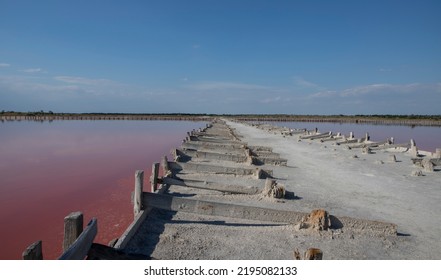 Fairy Pink Lake Used For Salt Extraction