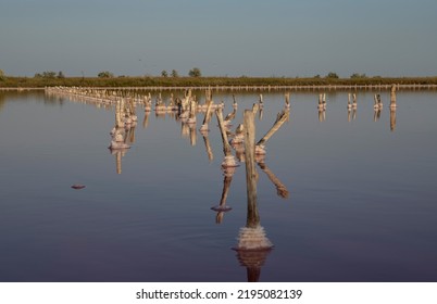 Fairy Pink Lake Used For Salt Extraction