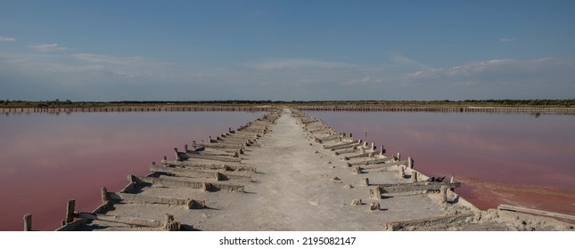 Fairy Pink Lake Used For Salt Extraction