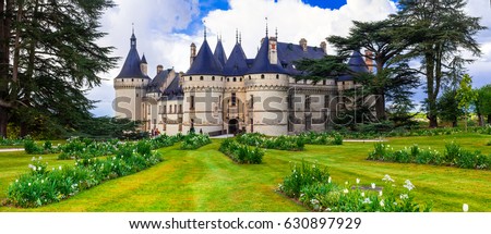 Fairytale Chaumont-sur -Loire castle. Loire valley, France