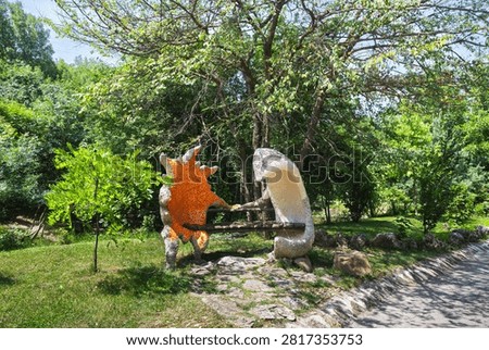 Fairytale objects made of stone in Zlaten Park, Bulgaria