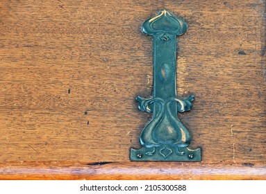 Fake Antique Hinge On An Old Writing Desk