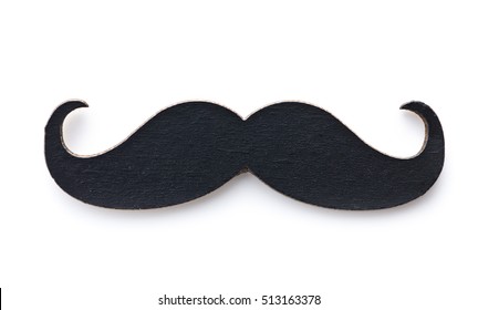 Fake black mustache isolated on white background.