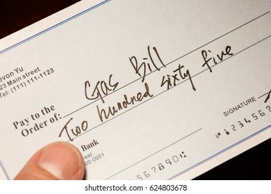 Fake Cheque Cheque Natural Gas Bill Stock Photo 624803678 