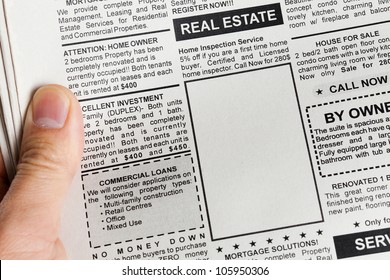 Fake Classified Ad, Newspaper, Real Estate Concept.