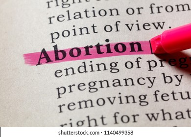 Fake Dictionary, Dictionary definition of the word abortion. including key descriptive words.