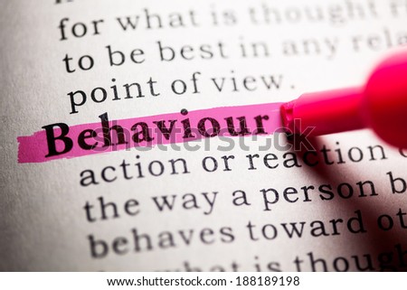 Fake Dictionary, Dictionary definition of the word behaviour.