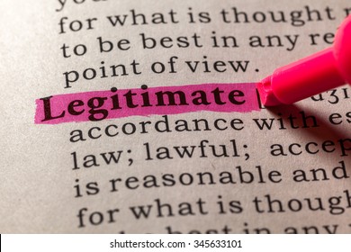 Fake Dictionary, Dictionary definition of the word legitimate - Shutterstock ID 345633101