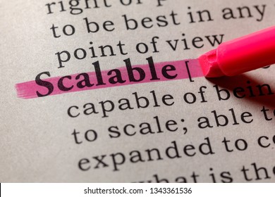 Fake Dictionary, Dictionary definition of the word scalable. including key descriptive words.