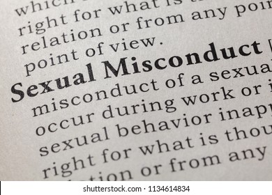 Fake Dictionary, Dictionary Definition Of The Word Sexual Misconduct. Including Key Descriptive Words.