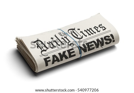 Fake News in The Daily Times Isolated on White Background.