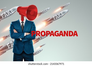 Fake News, False Information Fly Into A Person. Information War, Hybrid War, War In The Media Space. Cyber Warfare, DDoS Attack, Fakes, Hackers And Cybercrime, Phishing, Propaganda