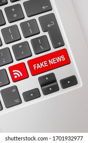 Fake News And Newsfeed Symbol On Computer Keyboard.