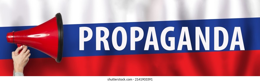 Fake news and propaganda in Russia concept 