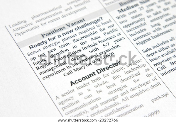 Fake Positions Vacant Advertisement Strategic Planner Stock Photo (Edit ...