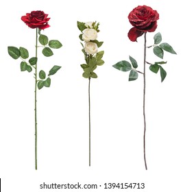 Fake Red White Roses Isolated On Stock Photo 1394154713 | Shutterstock