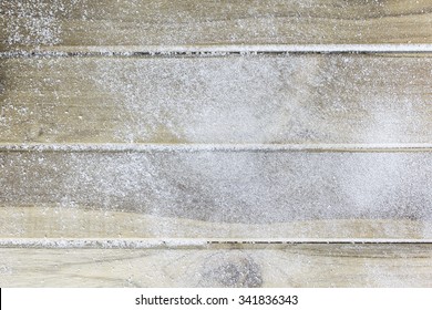 Fake Snow On Wood Floor