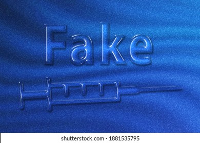 Fake Vaccine Symbol, COVID 19 Virus Facts, Coronavirus Fake Medicine, Blue Glitter Background