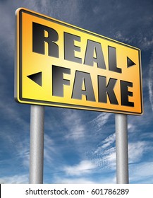 Fake Versus Real Possible Or Impossible Reality Check Searching Truth Being Skeptic Skepticism  3D, Illustration