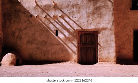 A Fake Wall Of An Old Arabic House, Made In One Of Bigger Studios In The World, Studio Atlas In Ouarzazate-Morocco (or Hollywood Of Morocco), For Cinematic Uses.