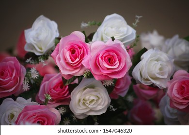 fake pink flowers