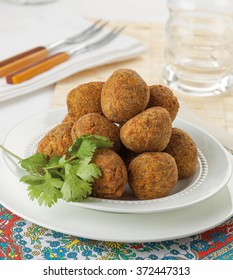 Falafel, a traditional dish from the Middle East made with chickpeas.