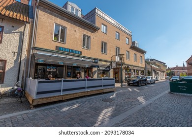 Falkenberg, Sweden - May 29 2021: Exterior Of Indian Kitchen Restaurant.