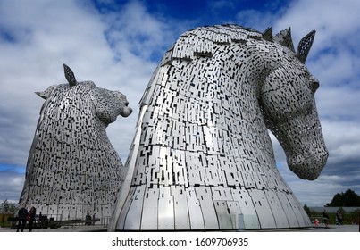 Falkirk, Scotland - July 30th 2015: The Kelpies, Sculpture By Andy Scott At The Helix.