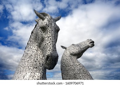 Falkirk, Scotland - July 30th 2015: The Kelpies, Sculpture By Andy Scott At The Helix.