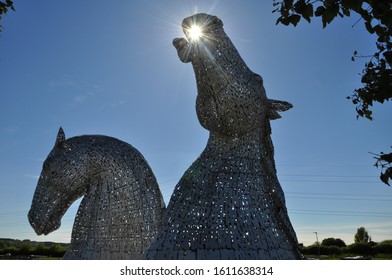 FALKIRK, SCOTLAND - May 15, 2019: The Kelpies Sculpture By Andy Scott In Helix Park 