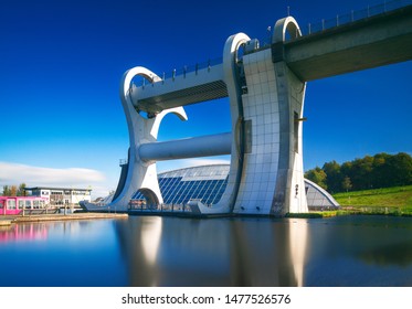 The Falkirk Wheel, The Largest Boat Lift Of Its Kind In The World, Connecting Two Canals In Scotlands Central Belt.