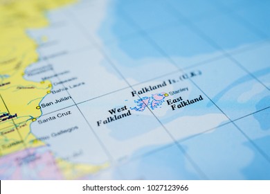 Falkland islands on the map
