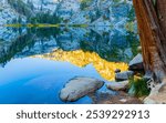 Fall Color and Mountain Reflection on Eagle Lake, Desolation Wilderness National Forest, California, USA