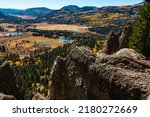 Fall Color and Square Top Mountain From  Wolf Creek Pass, Pagosa Springs, Colorado, USA