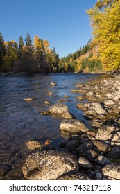 Fall Colors Along The Cle Elum River, Washington.