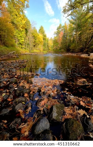 Fall Colors Along the Pine River Near Rutledge, Minnesota