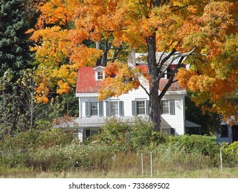 Fall Colors Explode Around This Upstate New York Farm House. 