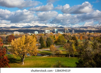 Fall colors on Boise Idaho skyline