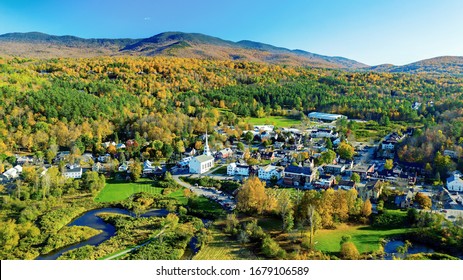 Fall Colors In The Village Of Stowe Vermont