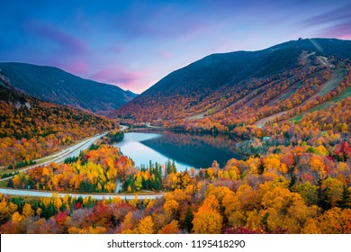 Fall colours in Franconia Notch State Park | White Mountain National Forest, New Hampshire, USA