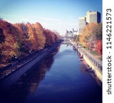 A fall day in Ottawa, Canada  overlooking the Rideau Canal on the way to the university of Ottawa