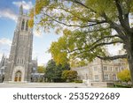 Fall at the Duke University Chapel in Durham, North Carolina