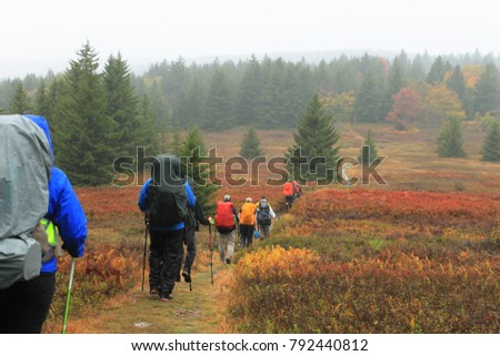 Fall hiking in Dolly Sods Wilderness, West Virginia.
