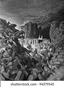 The Fall Of Jericho. 1) Le Sainte Bible: Traduction Nouvelle Selon La Vulgate Par Mm. J.-J. Bourasse Et P. Janvier. Tours: Alfred Mame Et Fils. 2) 1866 3) France 4) Gustave Doré