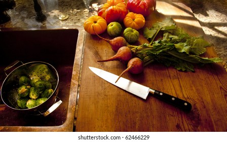 Fall Kitchen Window light  Vegetables - Powered by Shutterstock