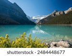 Fall in Lake Louise. Banff National Park Landscape Photography. Canadian Rockies Autumn Scenery. Alberta, Canada.