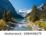 Fall in Lake Louise. Banff National Park Landscape Photography. Canadian Rockies Autumn Scenery. Alberta, Canada.