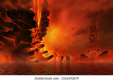 Fall Of Mordor, Defeat In War, 3d Illustration