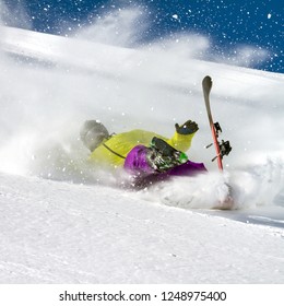 
Fall On Skis In Fresh Snow