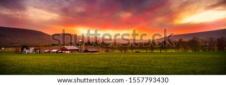 Fall Pennsylvania Barns at sunset